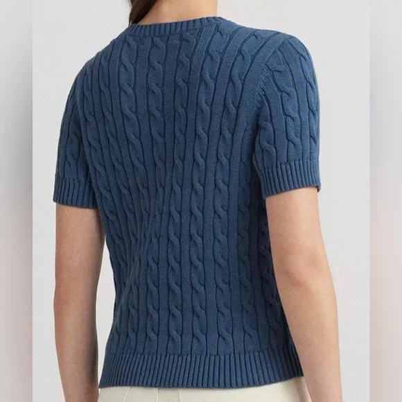 NWT - Lauren Ralph Lauren Embroidered Cable-Knit Sweater; Size Small - Picture 3 of 6